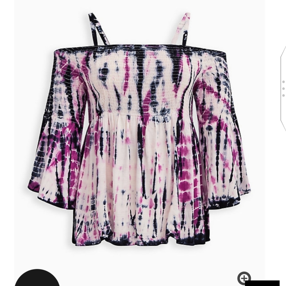 🆕PURPLE TIE-DYE COLD SHOULDER BABYDOLL